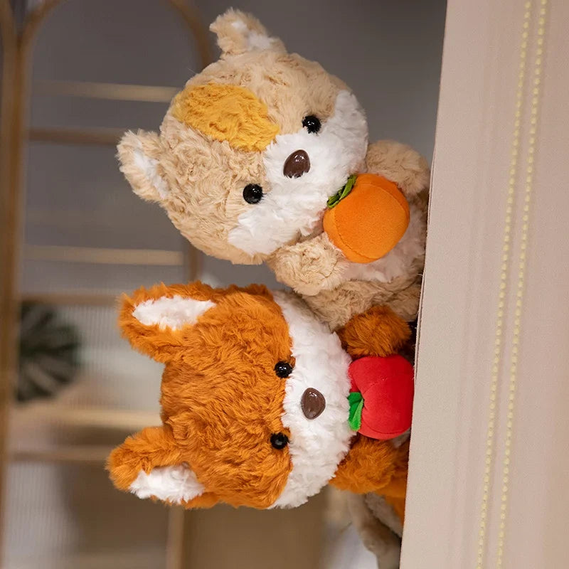 Cute Fox/Squirrel Holding Fruit Plush Toy 24cm